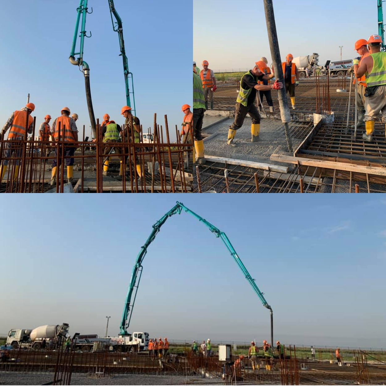 Рабочие заливают плиту нового терминала днепровского аэропорта/ фото: fb Вадима Ермолаева