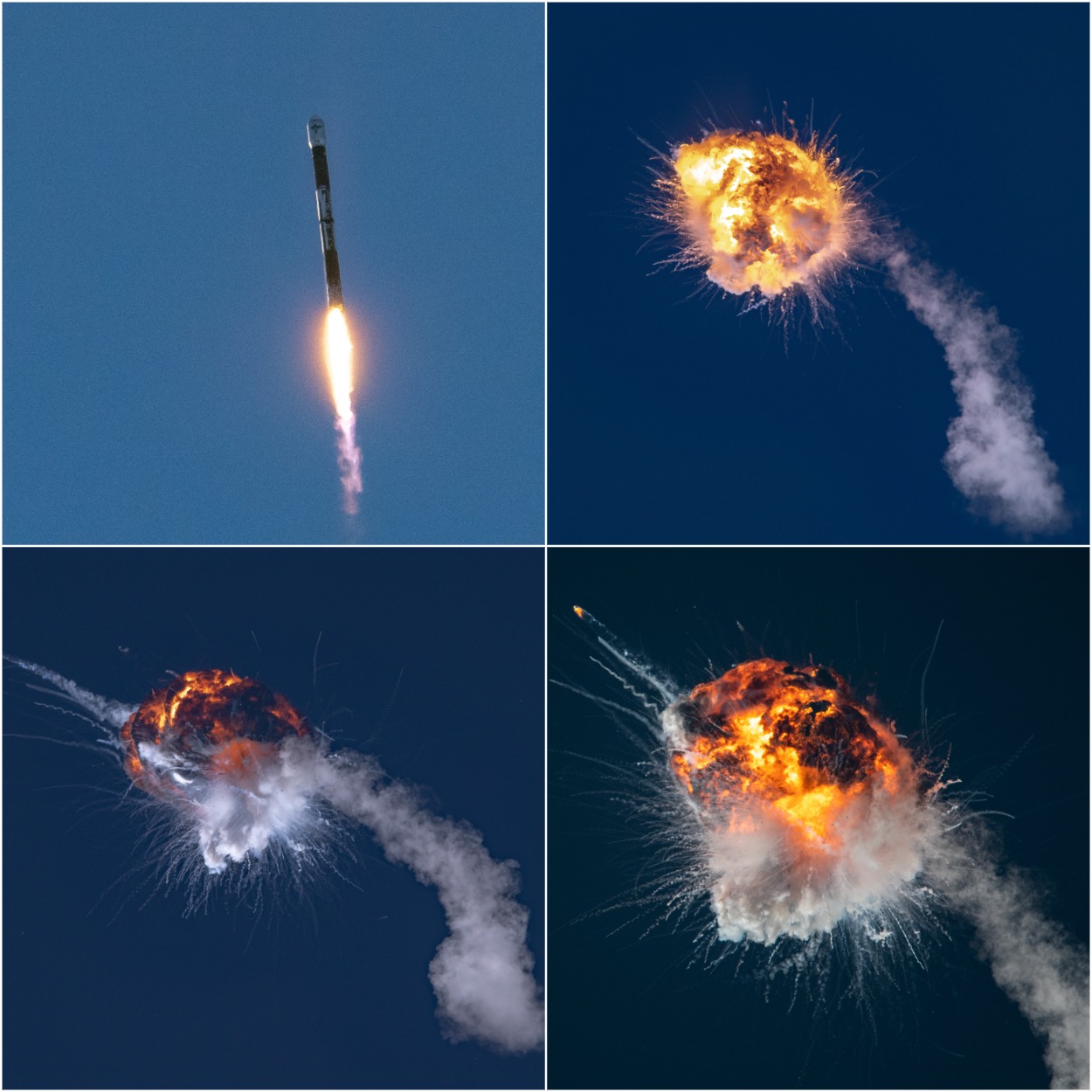 Ракета взорвалась/ фото: twitter Chris Bergin - NSF