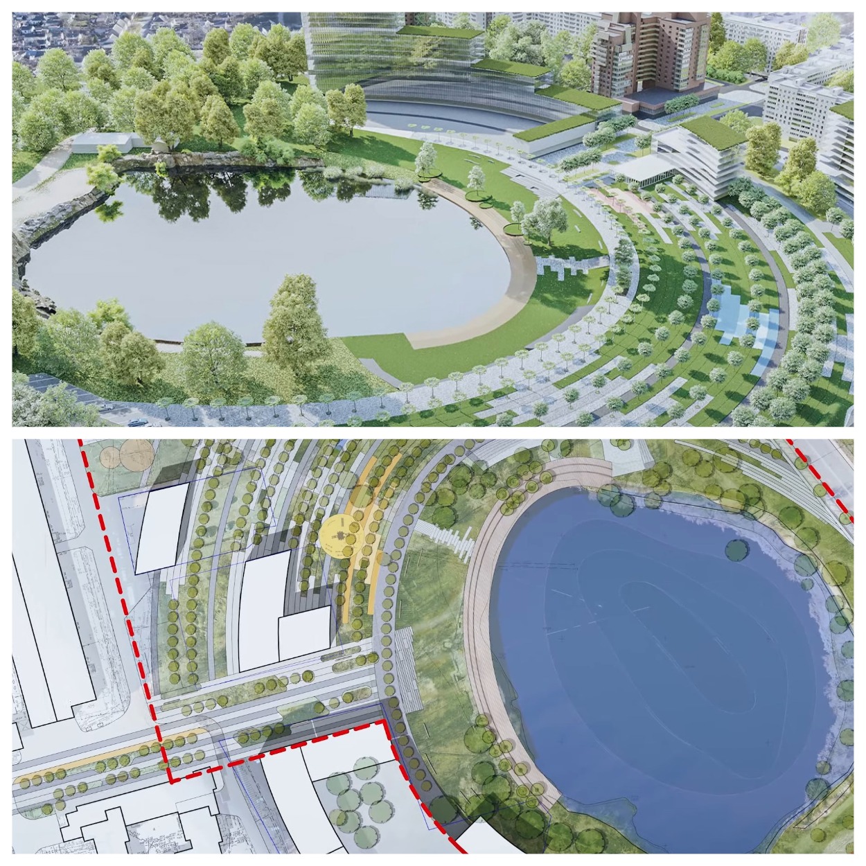 Визуализация парка вокруг карьера на Красном Камне/ фото: ДніпроTV