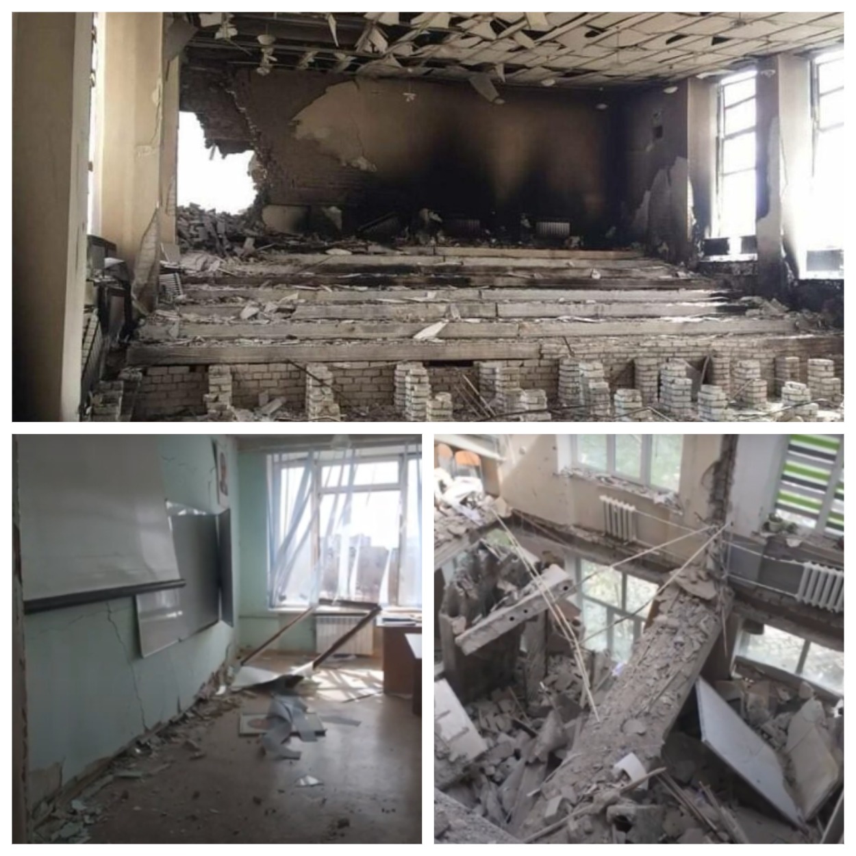 Разрушенная часть университета имени Даля.