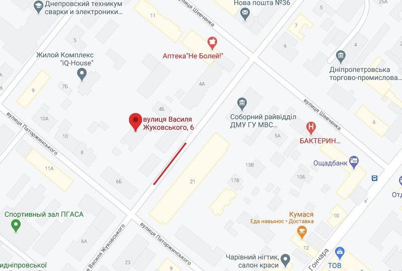 Тротуар на улице Василия Жуковского/ фото: googlemaps.com