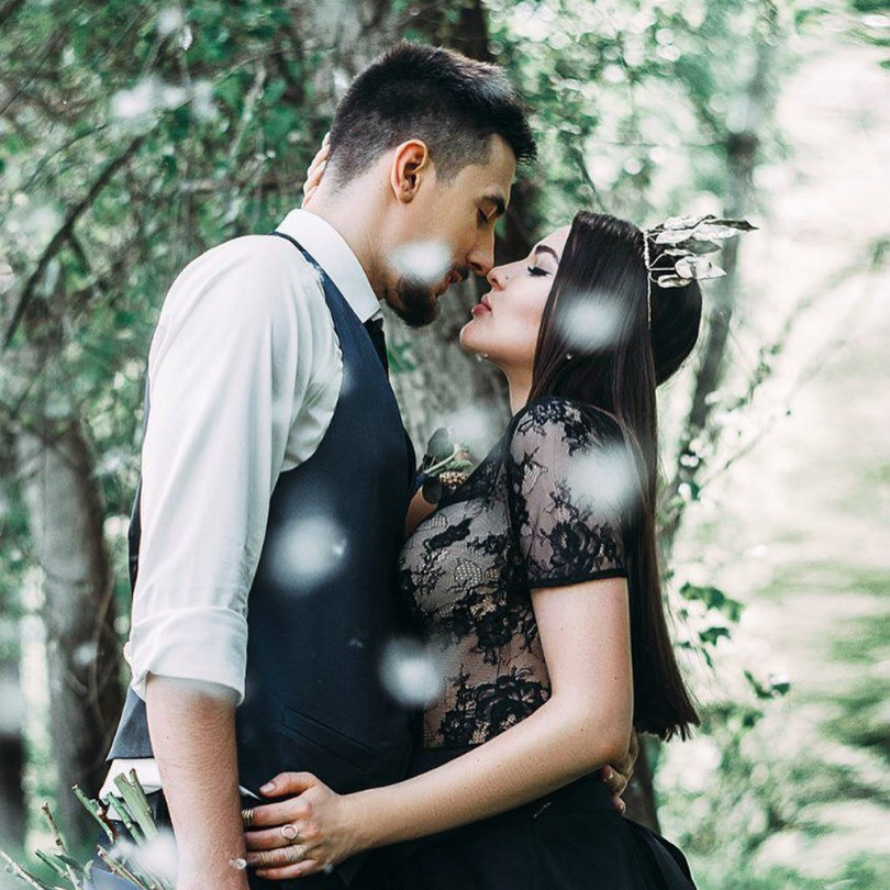 Анна Корсун с мужем в день свадьбы.