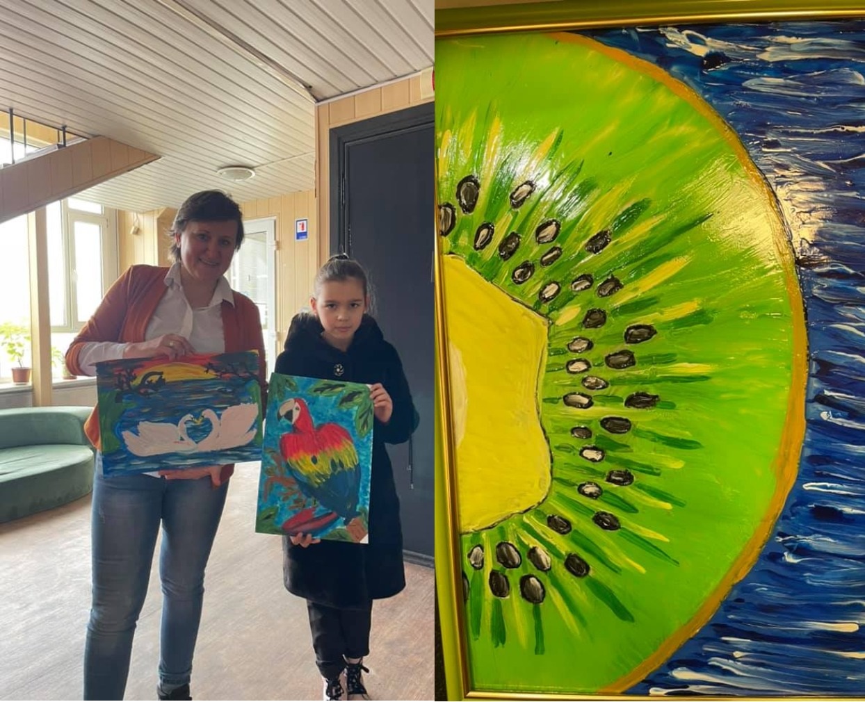 Милана с картиной/ фото: fb Александры Совы-Тимощенковой