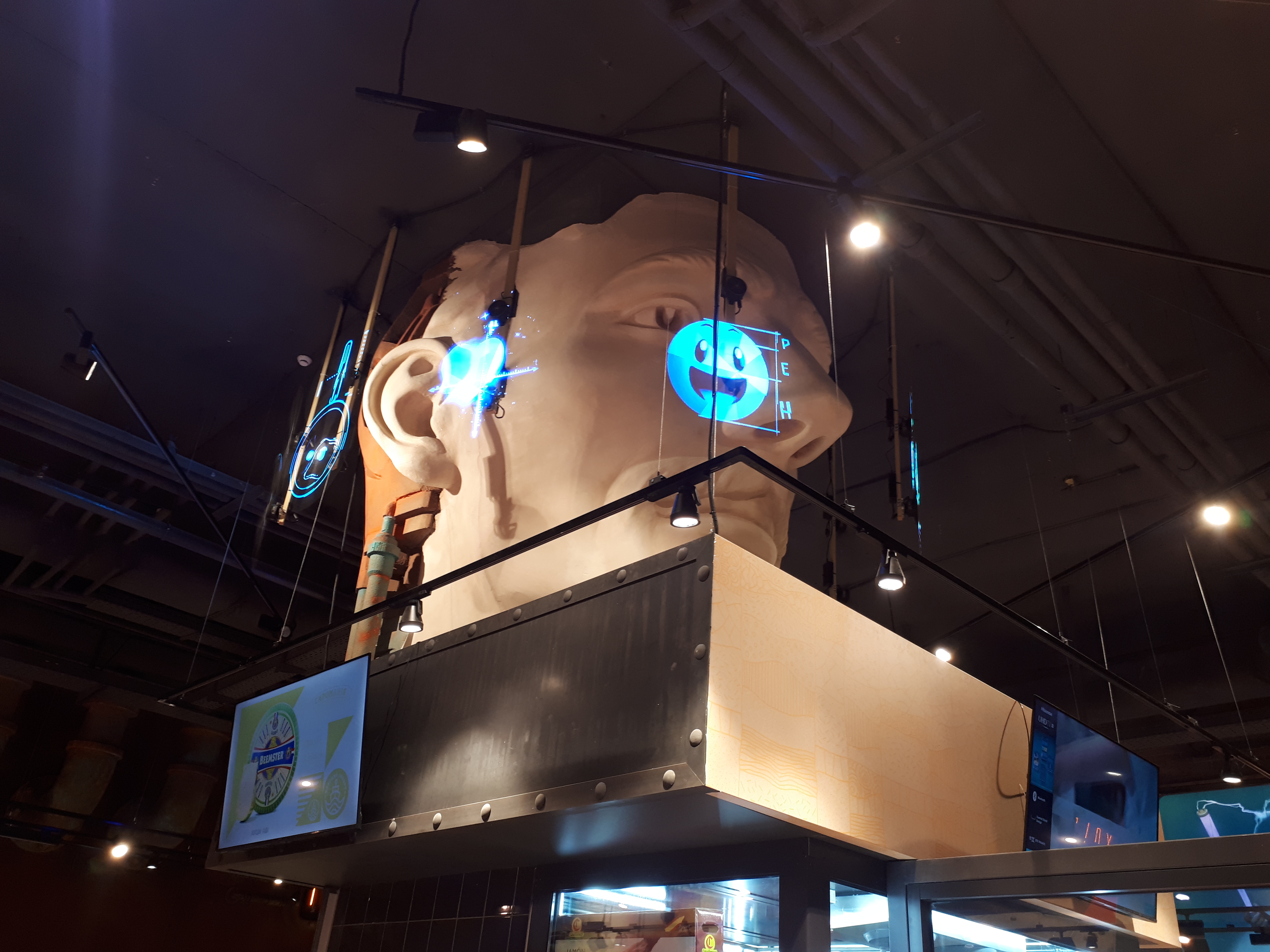 Голограммы мыслей Теслы над мясным отделом/ фото: Светлана Юрченко