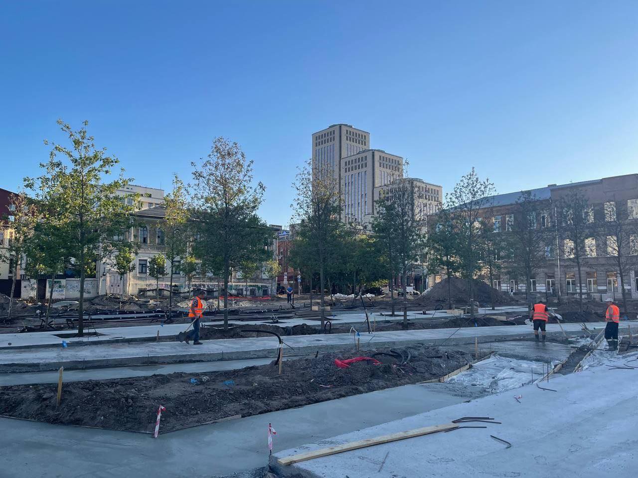 Реконструкция Успенской площади/ фото: пресс-служба департамента благоустройства и инфраструктуры Днепра