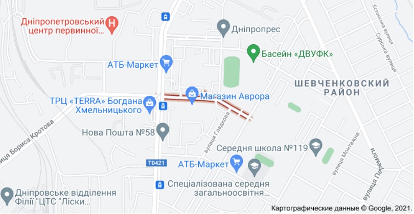 Улица Инженерная в Днепре/ фото: googlemaps.com