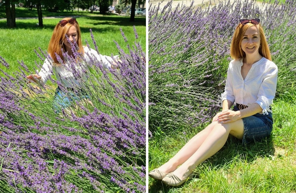 Лаванда возле оперного театра/ фото: fb Юлии Мамотенко