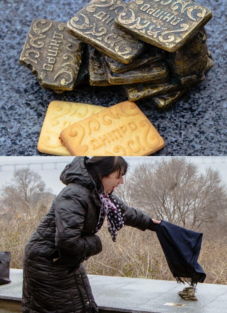 Мини-скульптура печенья в Днепре/ фото:  пресс-служба Днепровского горсовета