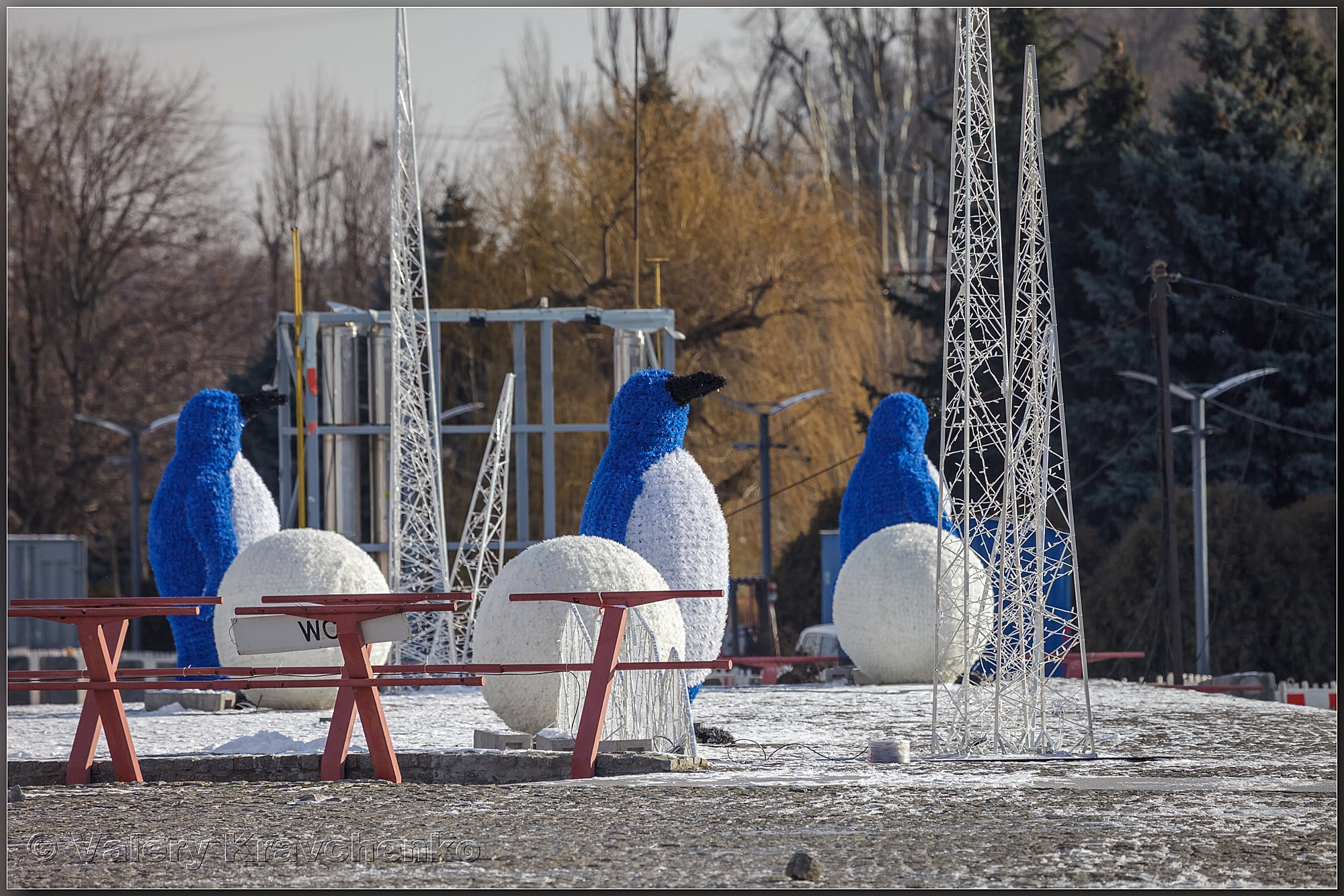В Днепре на Фестивальном причале появились пингвины.