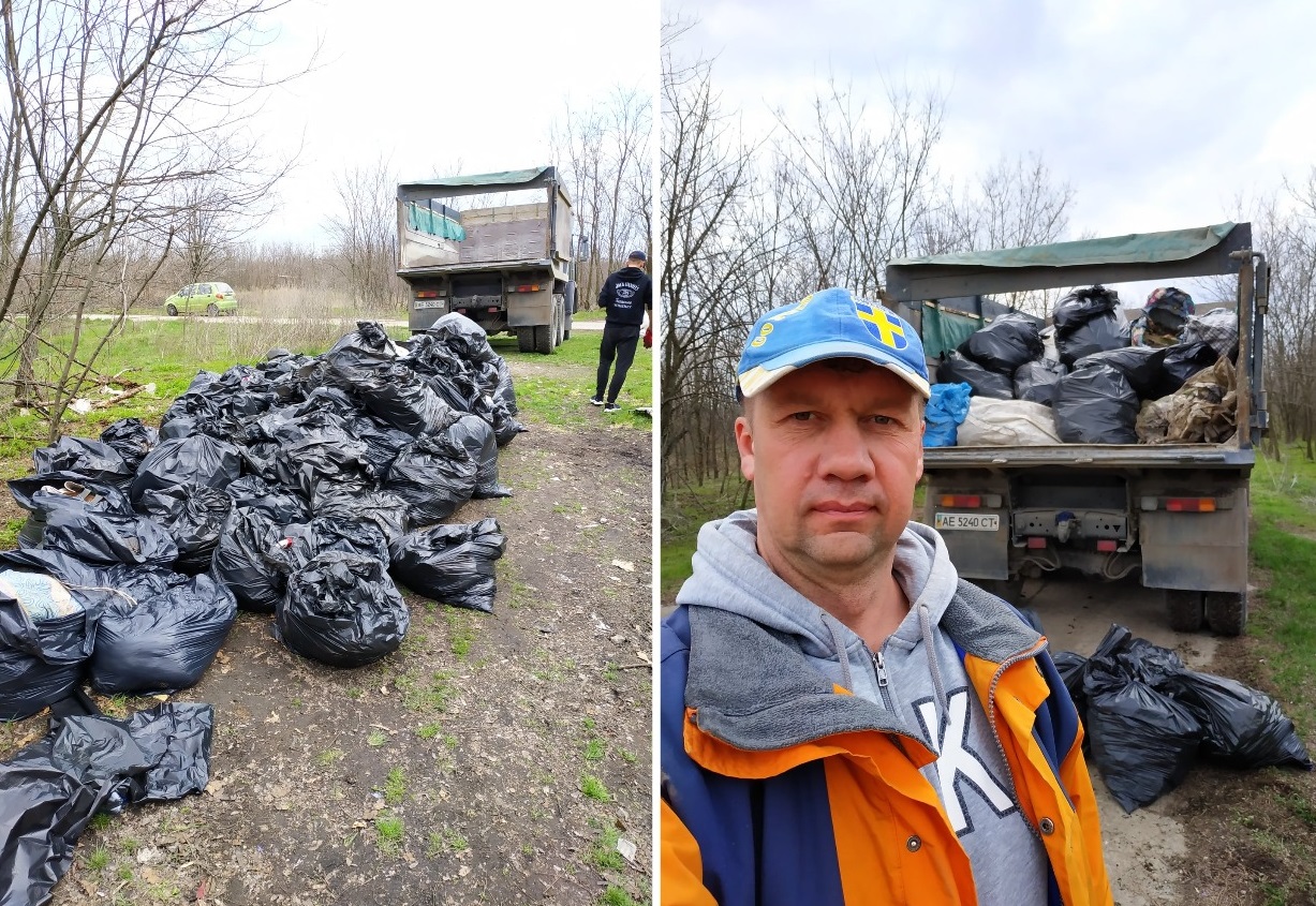Мусор положили в грузовик/ фото: fb Вадима Шуйдина
