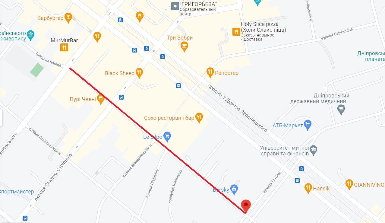 Часть Шевченко, которую хотят реконструировать/ фото: googlemaps.com