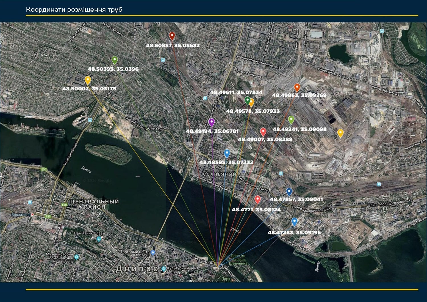 Координаты размещения труб - фото: fb Николай Каблука