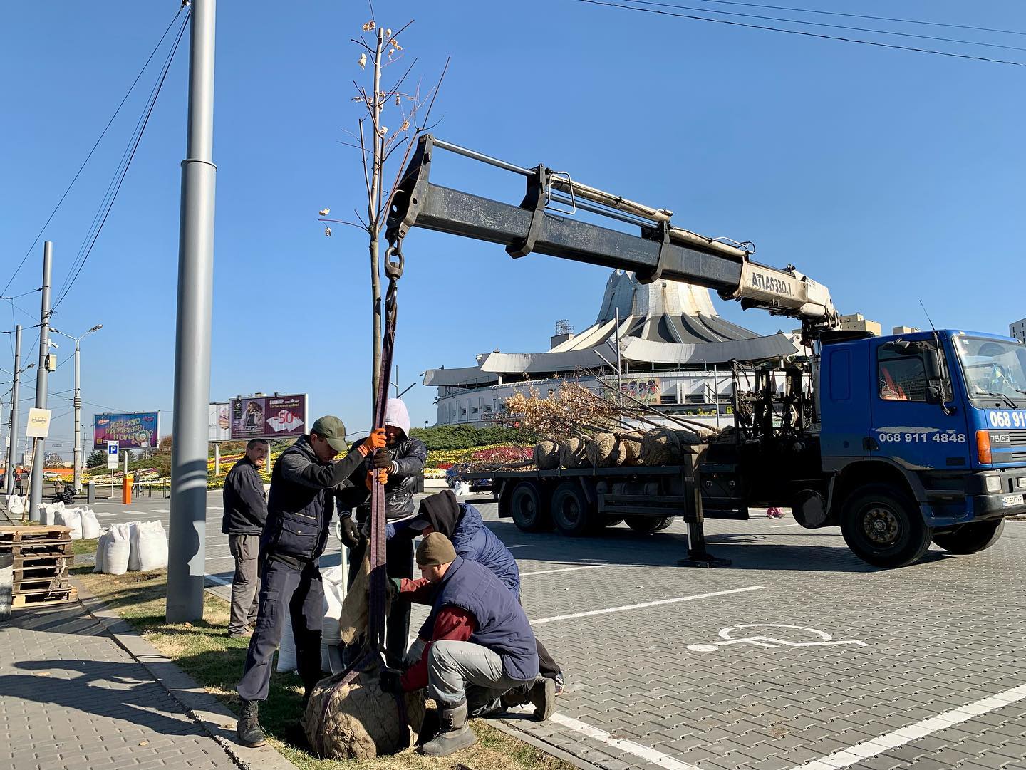 В Днепре начали высаживать деревья на эко-парковке - фото: fb ALEF Corporation 