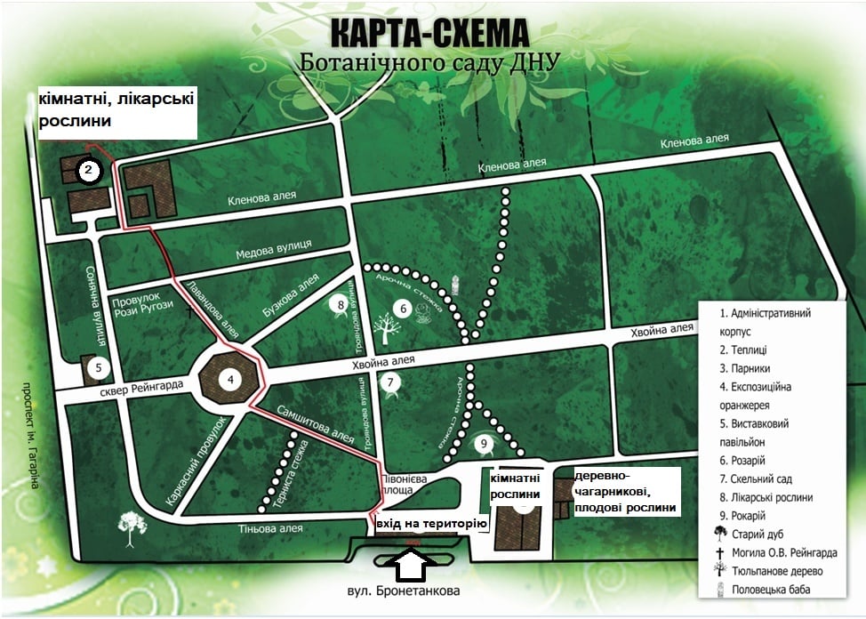 Карта Ботсаду - || фото: facebook.com/botgarddnepr