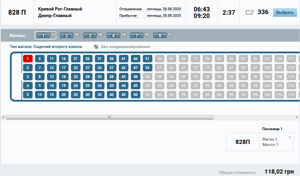 Из Днепра запускают поезд в Кривой Рог / фото: booking.uz.gov.ua