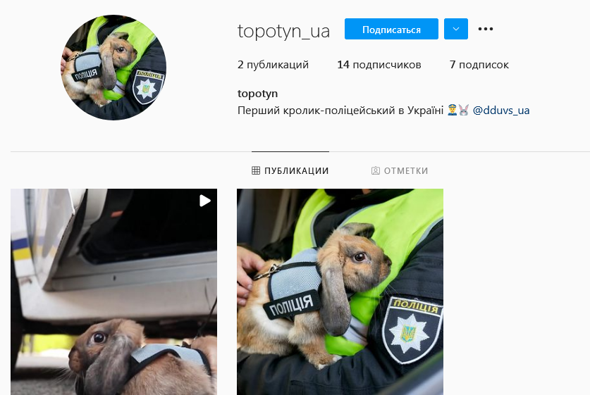 Топотун завел страницу / фото: inst topotyn_ua