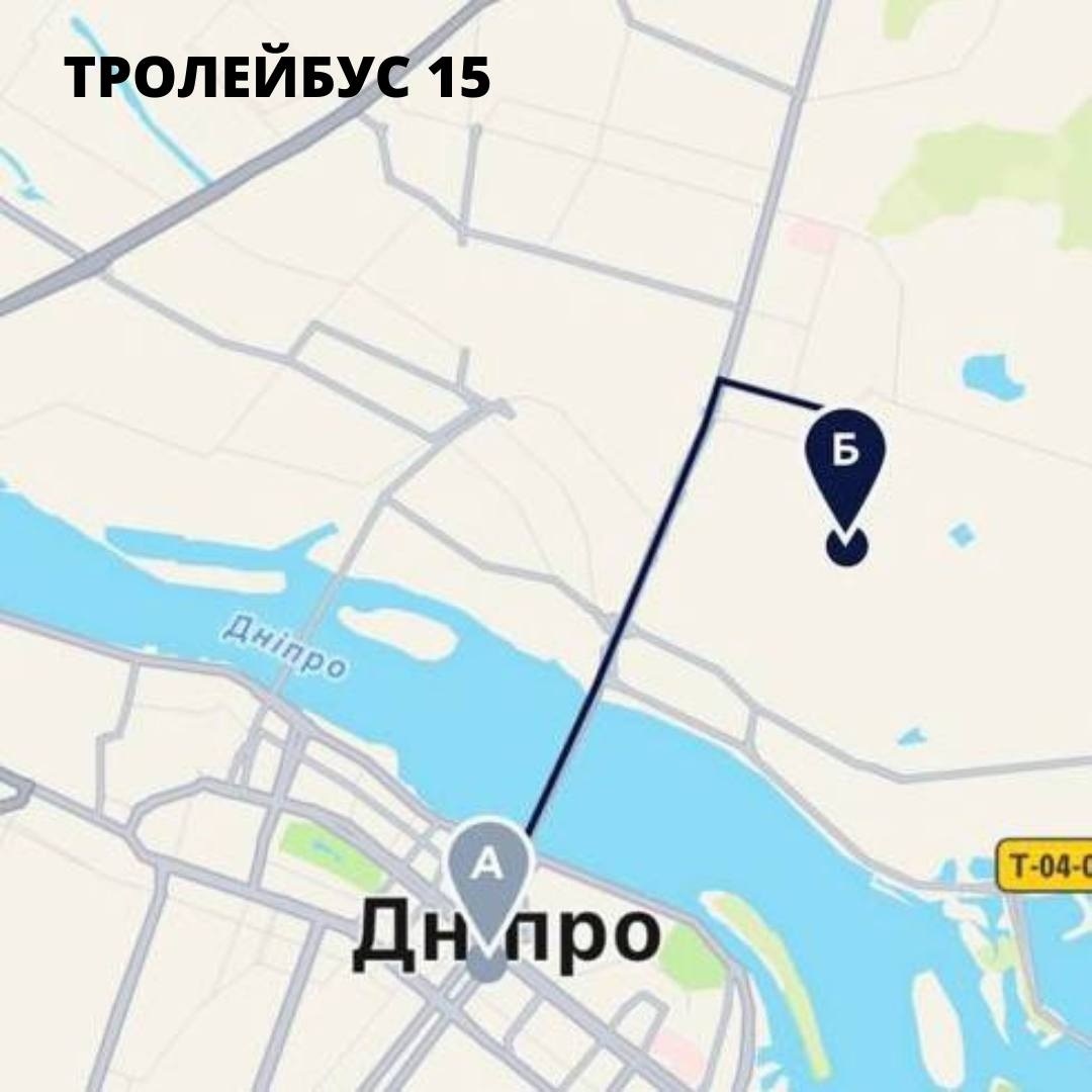 Схема руху тролейбуса №15 - || фото: dniprorada.gov.ua