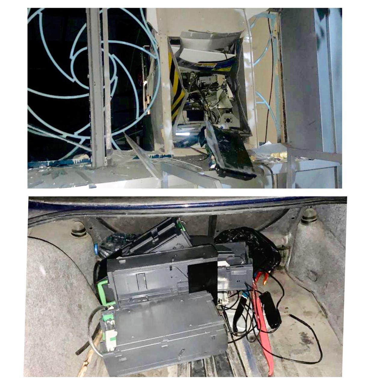 Поврежденный банкомат - из него украли миллион / фото: Департамент карного розшуку