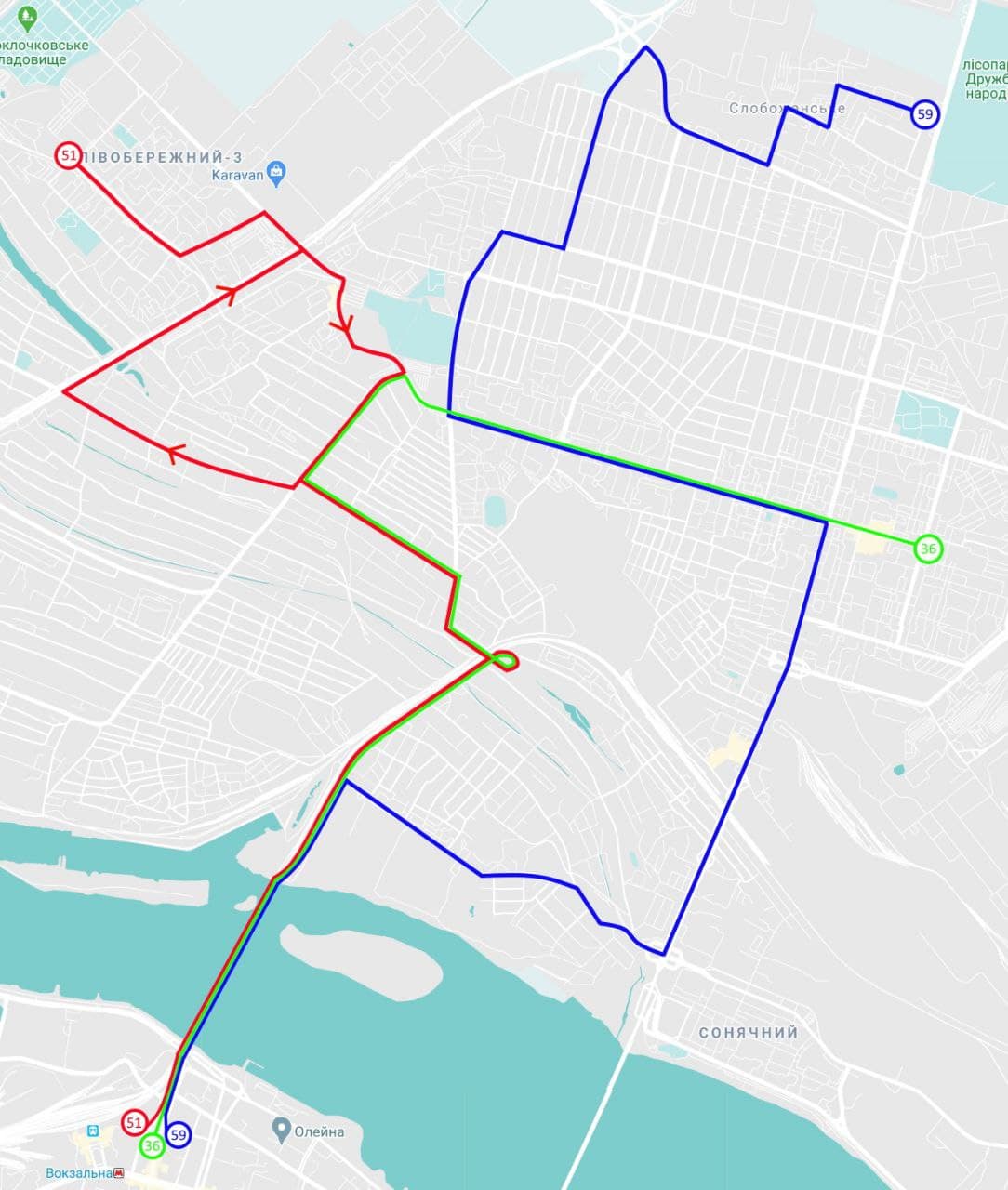 Схема движения автобусов - фото: департамент транспорта 