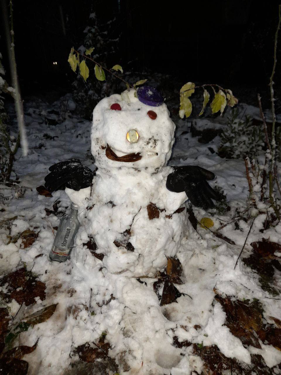 Дніпряни навіть змогли зліпити сніговика - || фото: t.me/hyevuy_dnepr