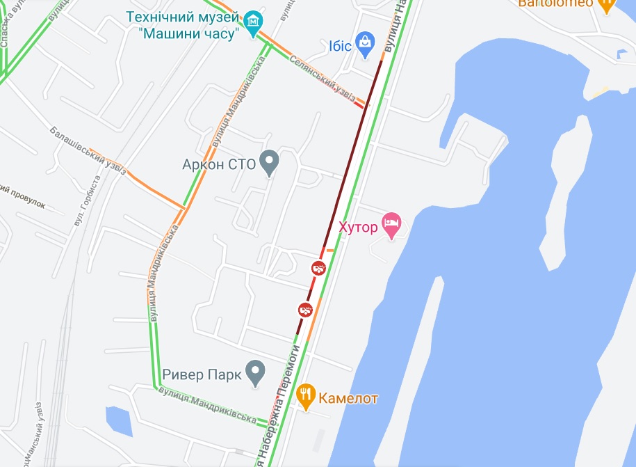 Пробка на Набережной Победы - фото: google.com