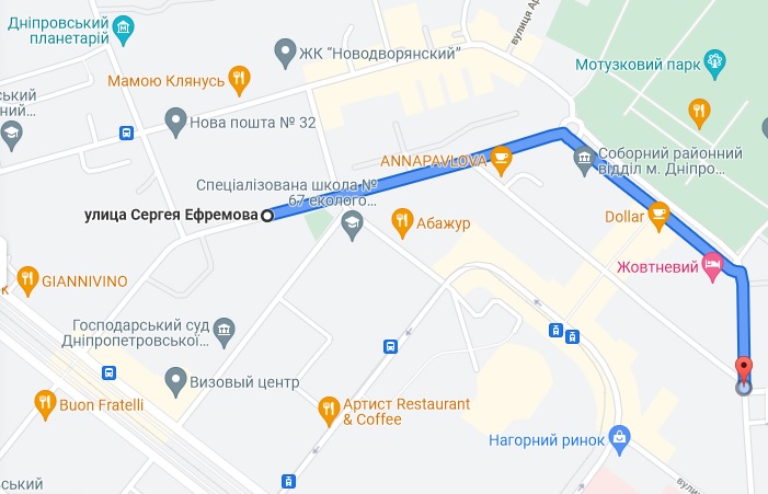 От улицы Ефремова до улицы Магомаева  / фото: google.com