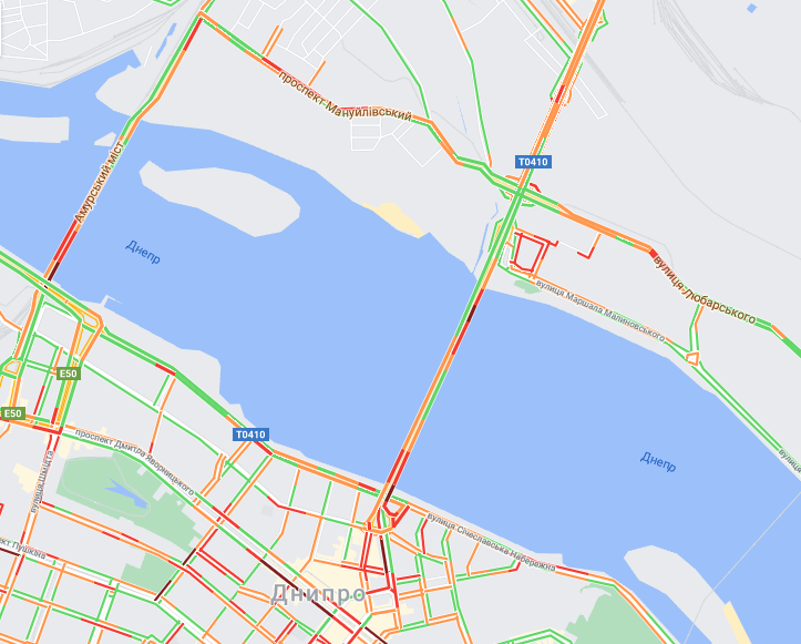 Пробки Днепр / фото: google.com