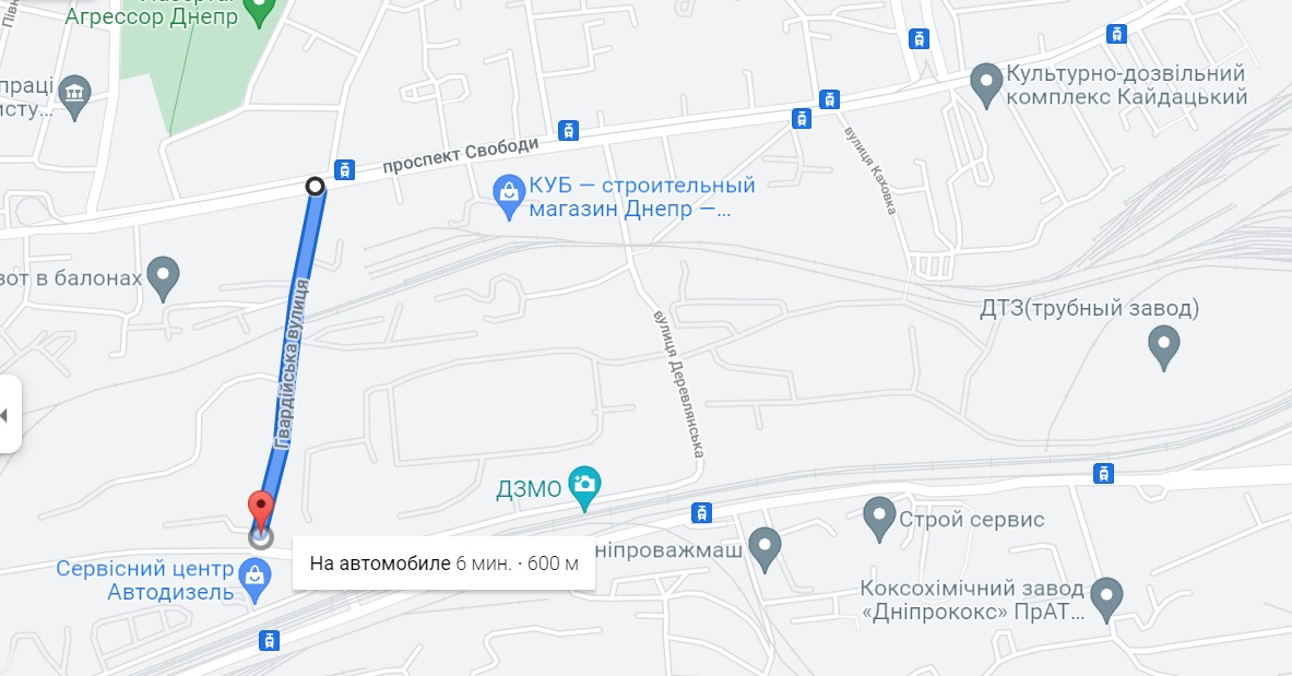 В Днепре перекроют улицу Гвардейскую - || фото: google.com