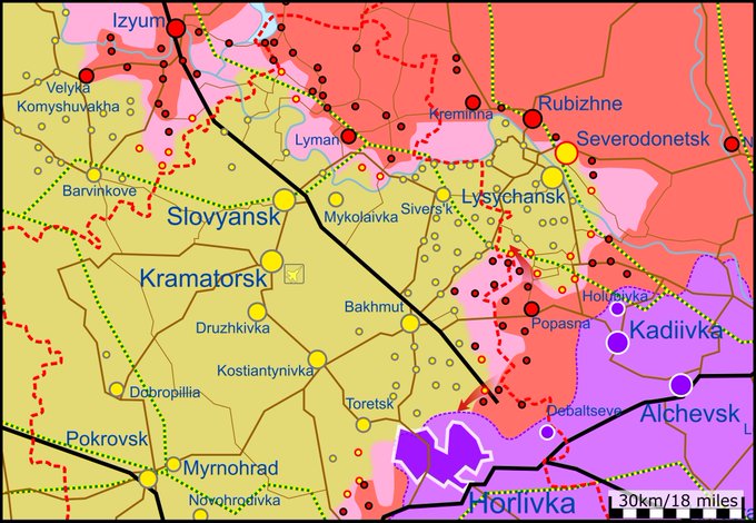 Карта бойових дій в Україні 31 травня.