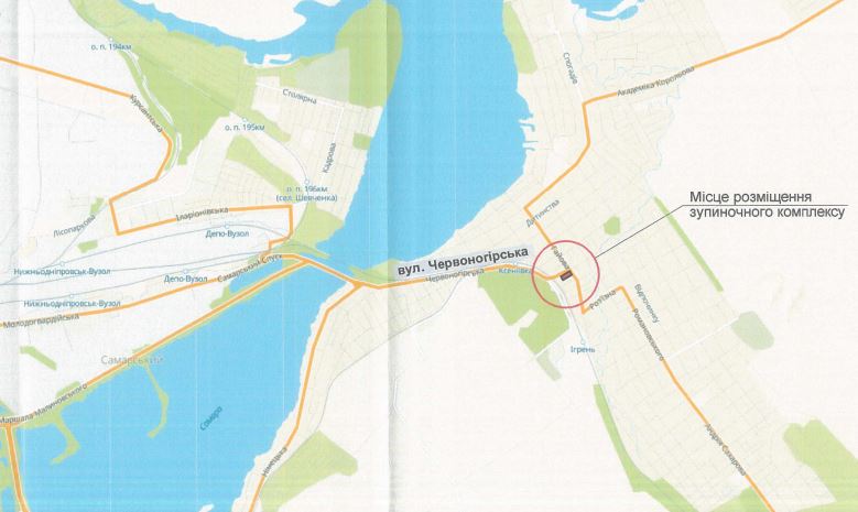 Расположение остановки по улице Красногорской
