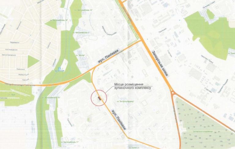 Расположение остановки на улице Паникахи - фото: dniprorada.gov.ua