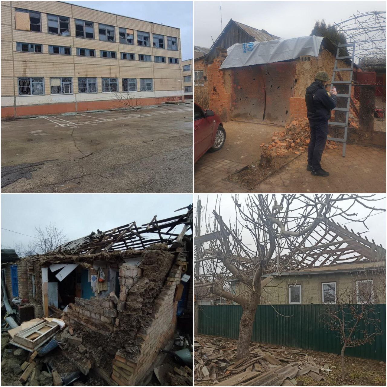 Последствия вражеских атак в Никополе и Марганце - фото: t.me/gunpvdp