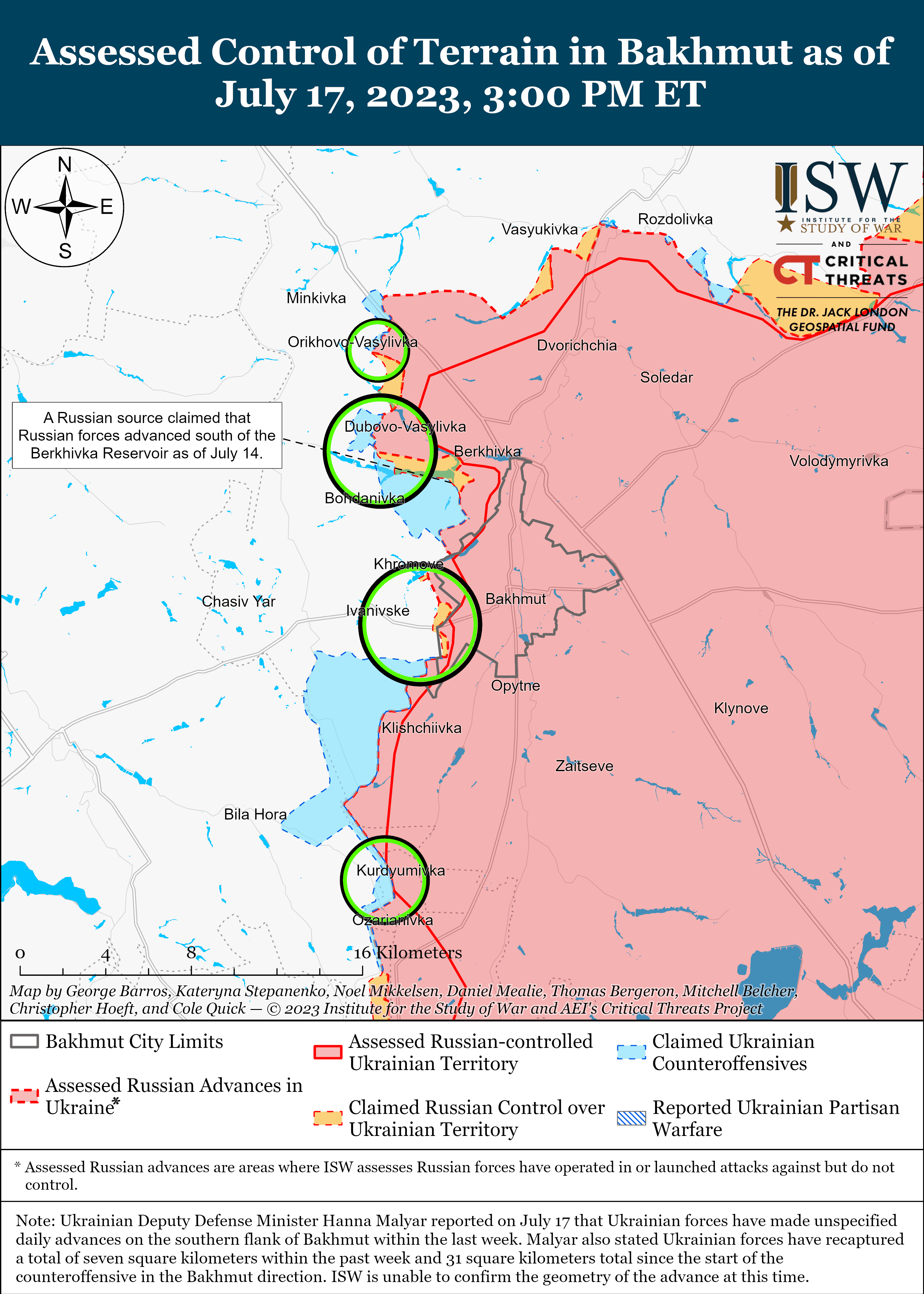 Карта бойових дій 18 липня –
