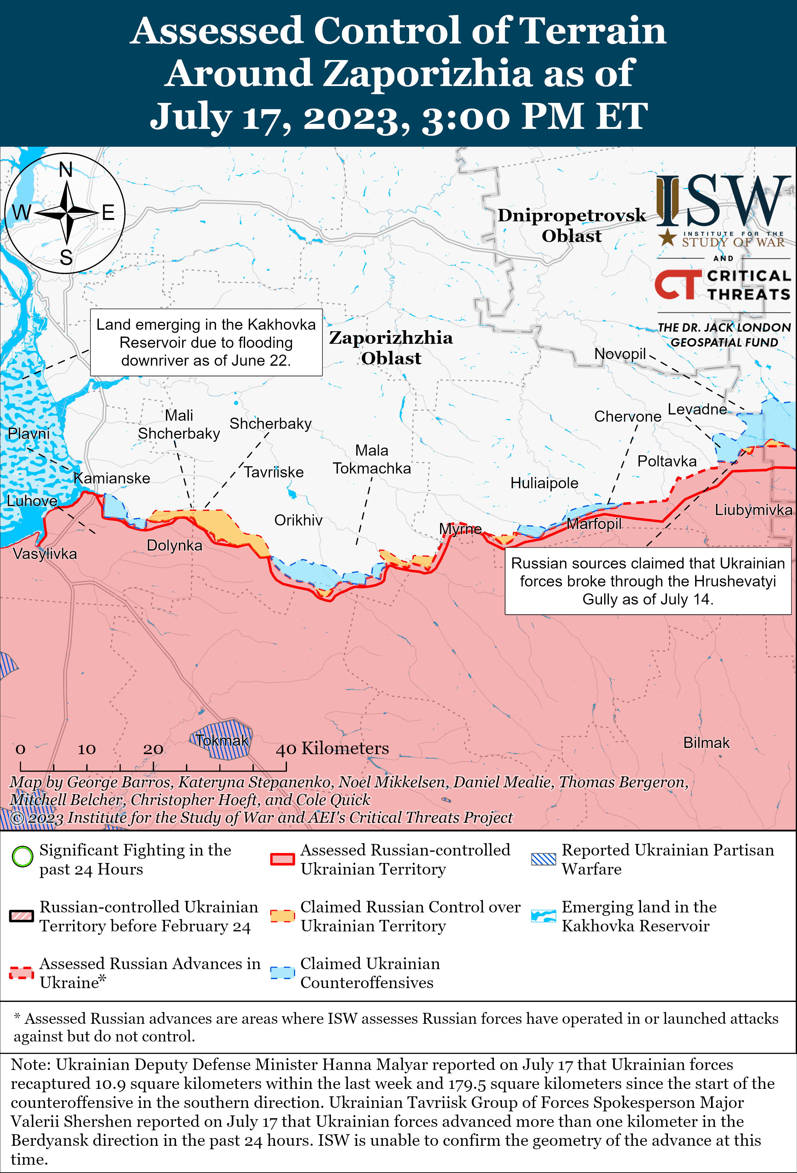 Карта бойових дій 18 липня –
