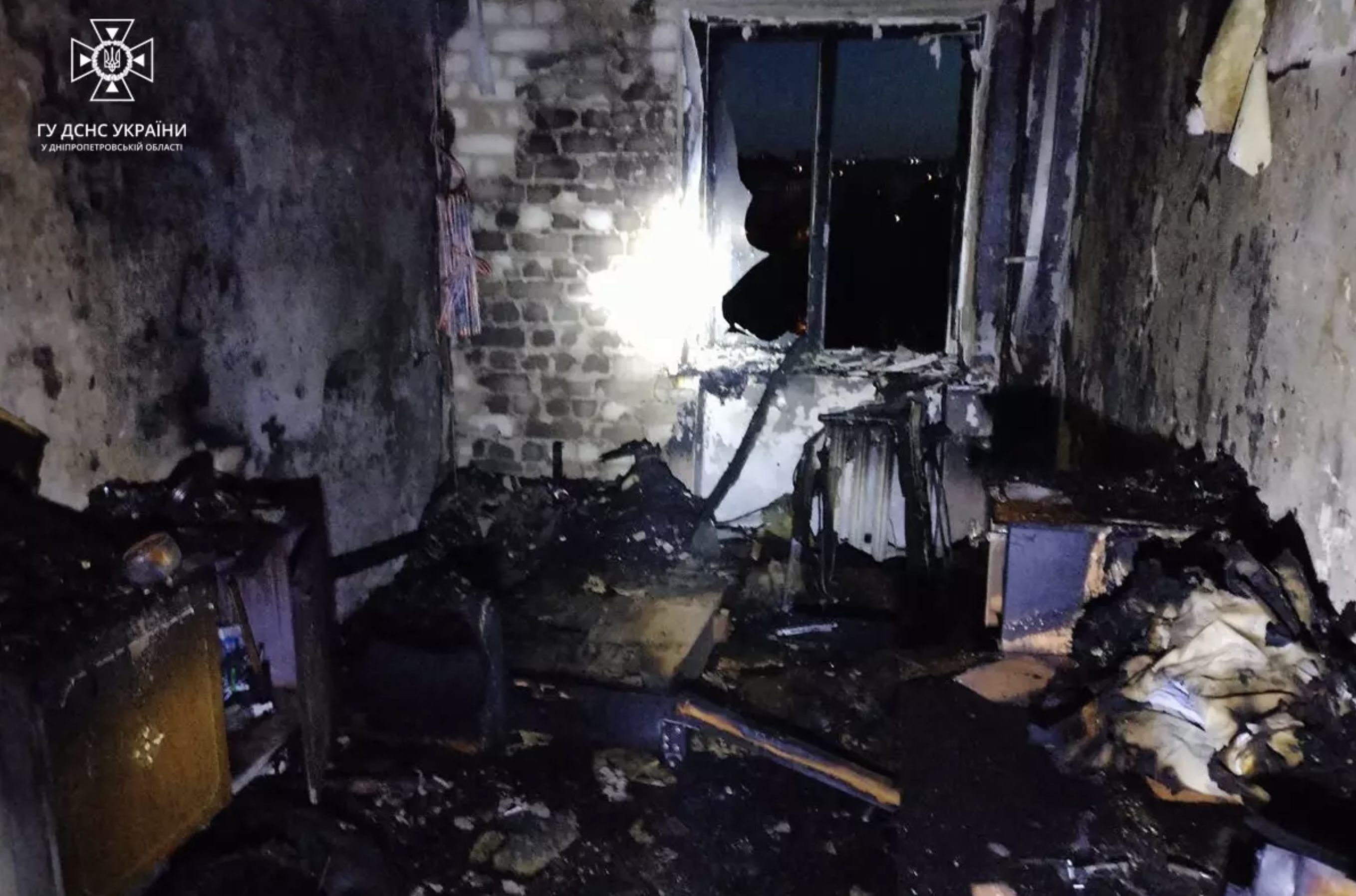 Пожар в Днепре на 9 этаже -