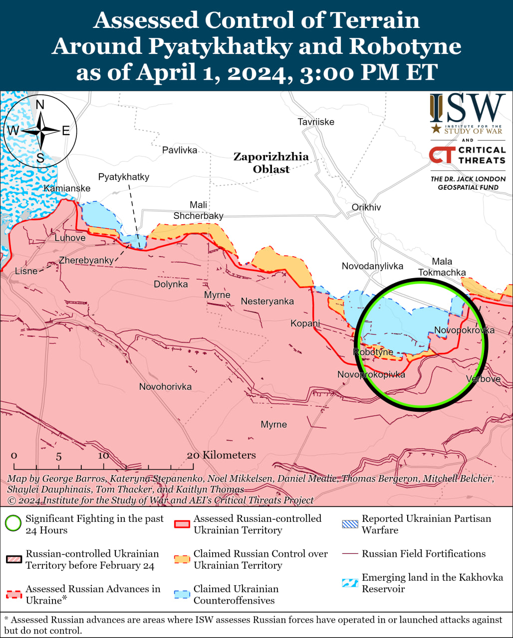 Карта бойових дій в Україні 2 квітня. Джерело: understandingwar.org