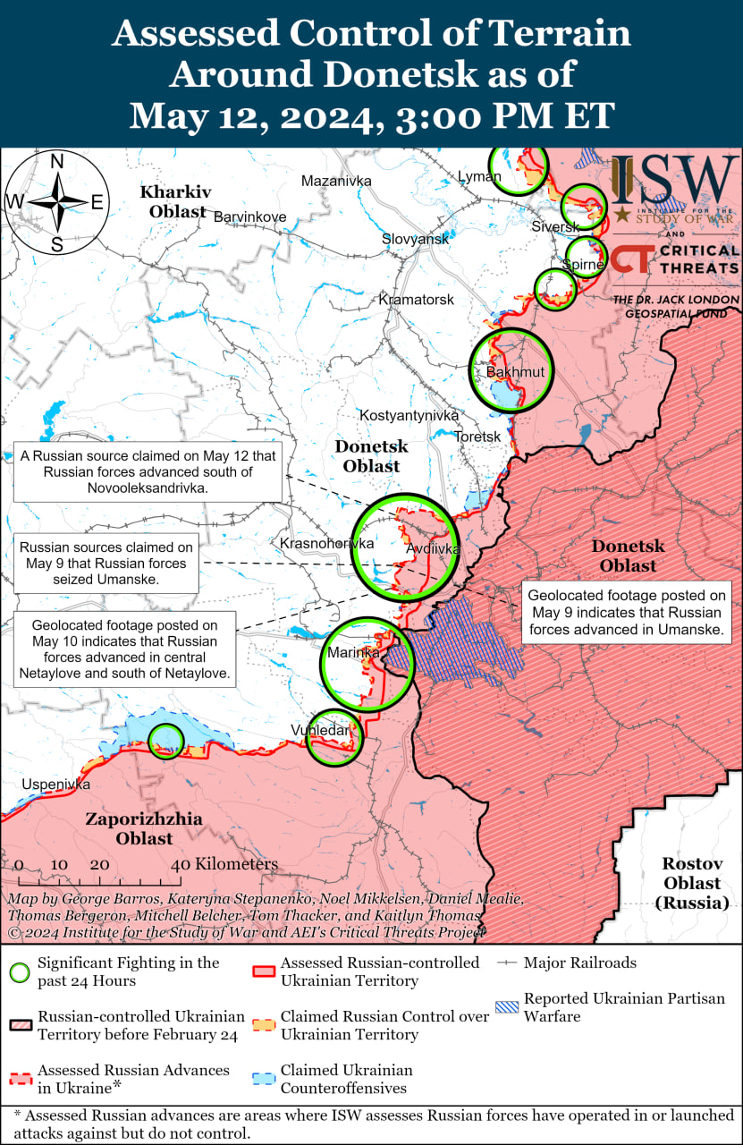Карта бойових дій в Україні.