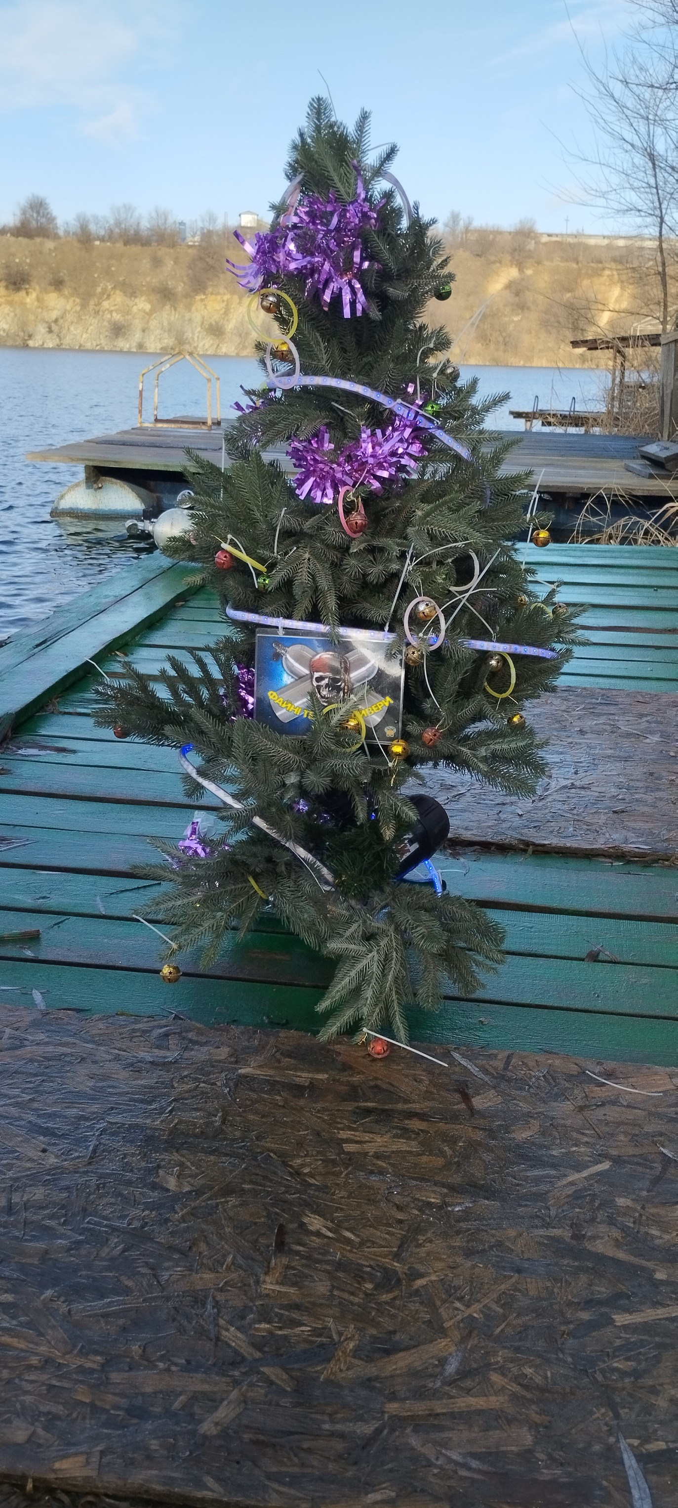 Новогодняя елка под водой: где погрузили зеленое дерево