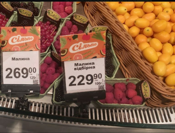 В Днепре цена на малину в Сильпо достигла более 2000 гривен за килограмм