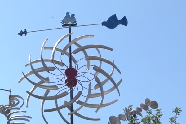 Яркое хобби: пенсионер изготавливает арт-ветряки фото
