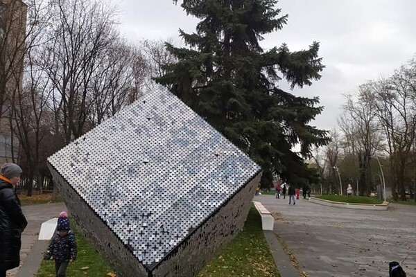 Отодрали пайетки: в парке Писаржевского изуродовали новые кубы фото 1