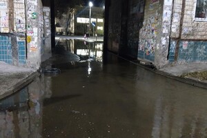 Воды по щиколотку: на Парусе затопило двор (фото) фото
